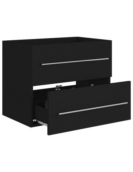 Mobile Lavabo Nero 60x38,5x48 cm in Legno Multistrato