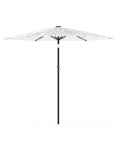 Ombrellone Giardino con Palo in Acciaio Bianco 223x223x213 cm 2