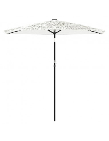 Ombrellone Giardino con Palo in Acciaio Bianco 223x223x213 cm