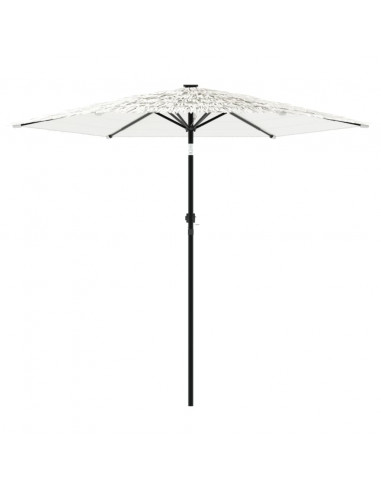 Ombrellone Giardino con Palo in Acciaio Bianco 223x223x213 cm