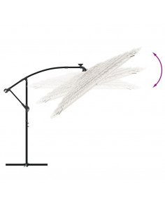 Ombrellone Giardino con Palo in Acciaio Bianco 290x290x238 cm 2