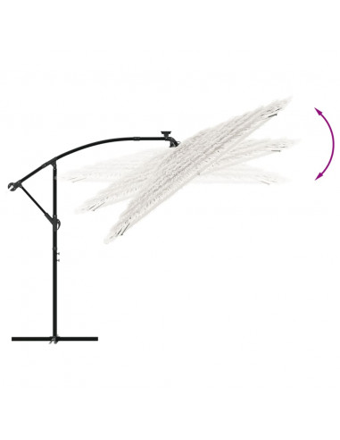 Ombrellone Giardino con Palo in Acciaio Bianco 290x290x238 cm