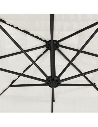 Ombrellone Giardino con Palo in Acciaio Bianco 290x290x238 cm