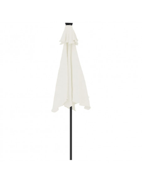Ombrellone Giardino con LED Palo Acciaio Bianco 225x225x212 cm