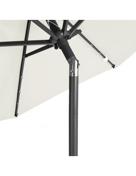 Ombrellone Giardino con LED Palo Acciaio Bianco 225x225x212 cm
