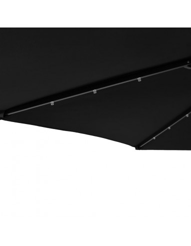 Ombrellone Giardino con LED Palo Acciaio Nero 225x225x212 cm