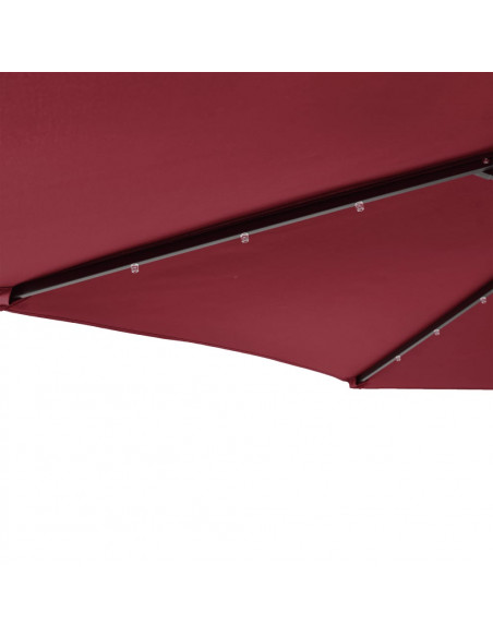 Ombrellone Giardino LED Palo Acciaio Rosso Bordò 225x225x212 cm