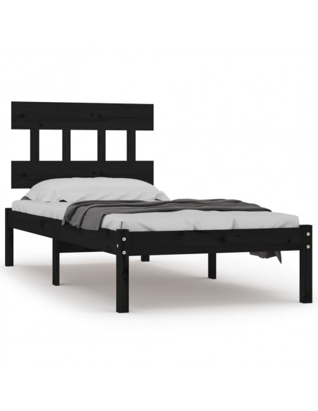 Giroletto in Legno Massello Nero 75x190 cm Small Single
