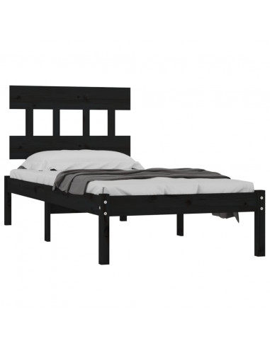 Giroletto in Legno Massello Nero 75x190 cm Small Single