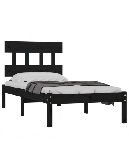 Giroletto in Legno Massello Nero 75x190 cm Small Single