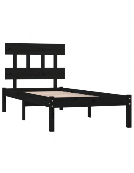 Giroletto in Legno Massello Nero 75x190 cm Small Single