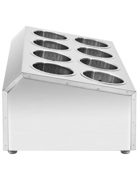 Portaposate con 8 Inserti Rettangolare in Acciaio Inossidabile