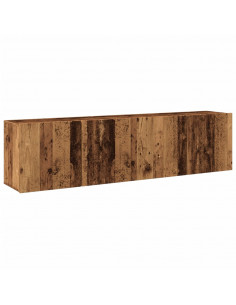 Mobili TV a Parete 2pz Legno Antico 80x30x41 cm 2
