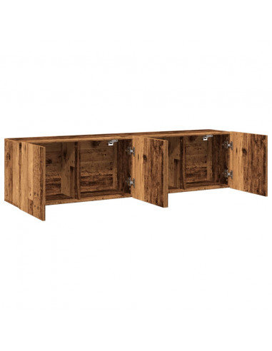 Mobili TV a Parete 2pz Legno Antico 80x30x41 cm