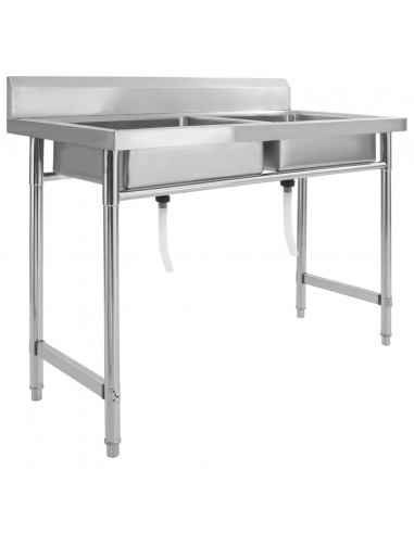 Lavello da Cucina a Doppia Vasca in Acciaio Inox