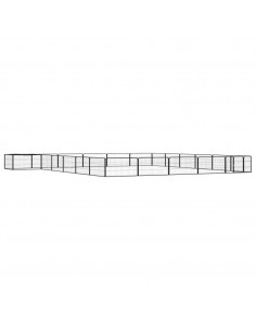 Box Cani 24 Pannelli Nero 100x50 cm Acciaio Verniciato Polvere 2