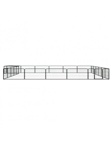 Box Cani 24 Pannelli Nero 100x50 cm Acciaio Verniciato Polvere