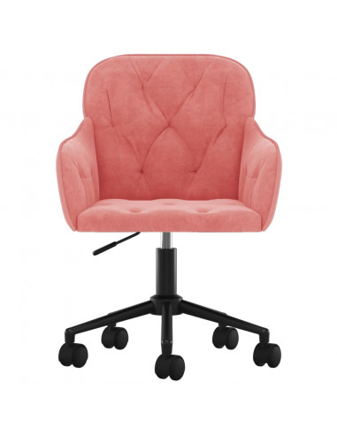Sedia Girevole da Ufficio Rosa in Velluto