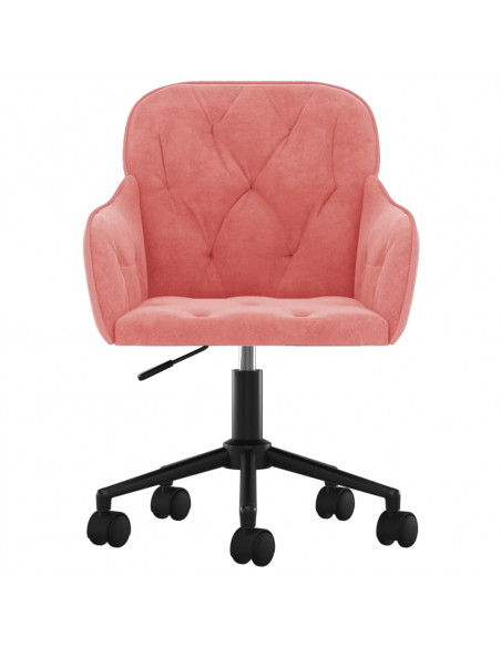 Sedia Girevole da Ufficio Rosa in Velluto
