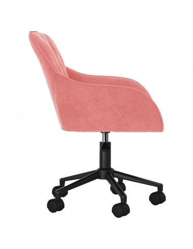 Sedia Girevole da Ufficio Rosa in Velluto