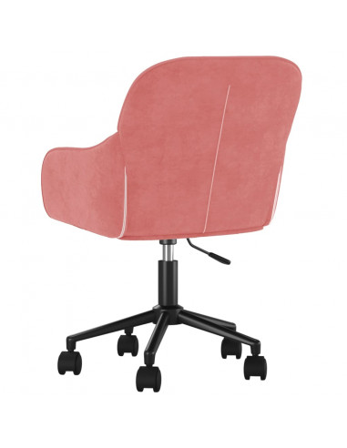 Sedia Girevole da Ufficio Rosa in Velluto
