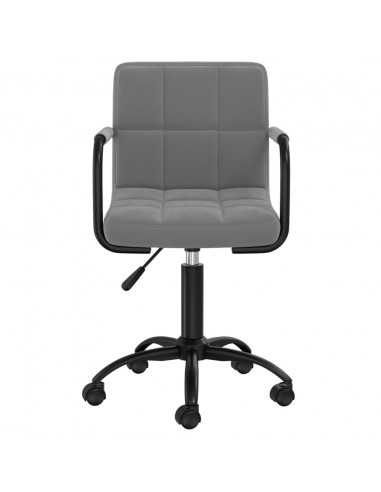 Sedia da Ufficio Girevole Grigio Scuro in Velluto
