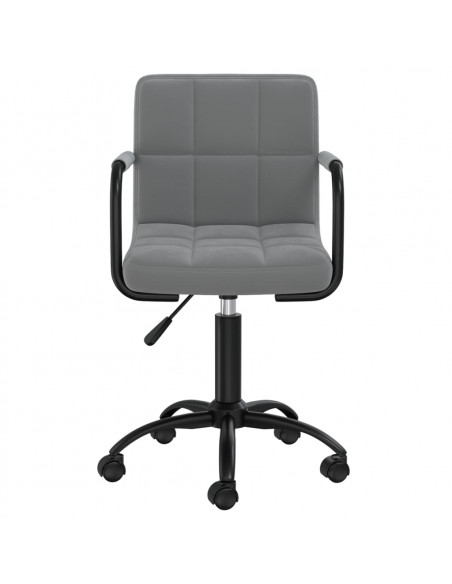 Sedia da Ufficio Girevole Grigio Scuro in Velluto