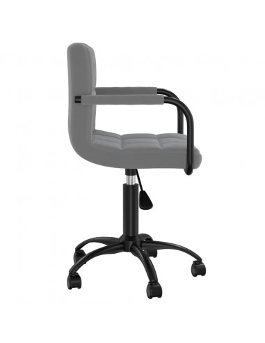 Sedia da Ufficio Girevole Grigio Scuro in Velluto