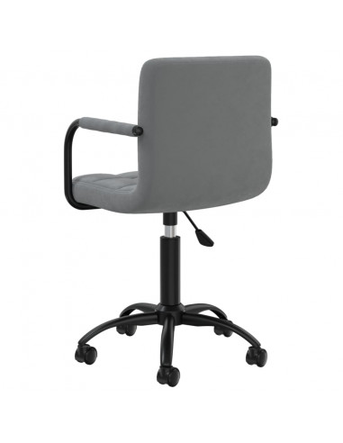 Sedia da Ufficio Girevole Grigio Scuro in Velluto