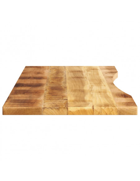 Piano Scrivania con Curva 160x50x2,5cm Massello Grezzo di Mango