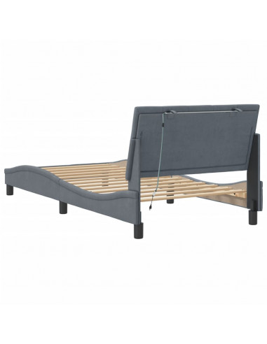 Giroletto con Luci LED Grigio Scuro 100x200 cm in Velluto