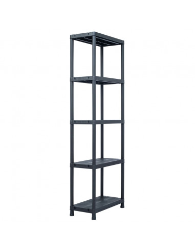 Scaffali 2 pz 125 kg 60x30x180 cm Nero in Plastica