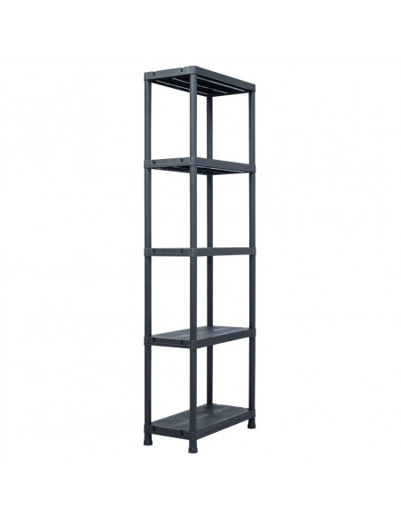 Scaffali 2 pz 125 kg 60x30x180 cm Nero in Plastica
