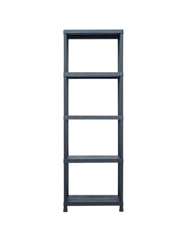 Scaffali 2 pz 125 kg 60x30x180 cm Nero in Plastica