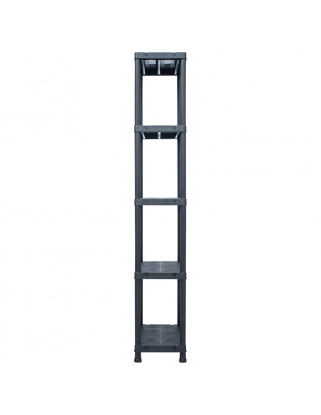 Scaffali 2 pz 125 kg 60x30x180 cm Nero in Plastica