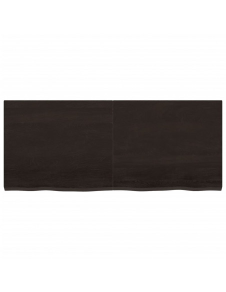 Piano Tavolo Marrone 120x50x(2-4) cm Rovere Massello Trattato
