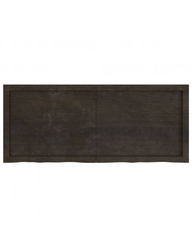 Piano Tavolo Marrone 120x50x(2-4) cm Rovere Massello Trattato