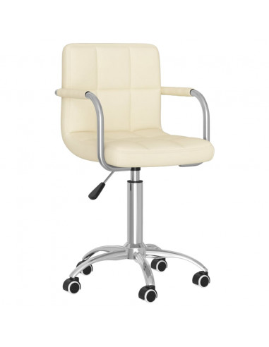 Sedia da Ufficio Girevole Crema in Tessuto