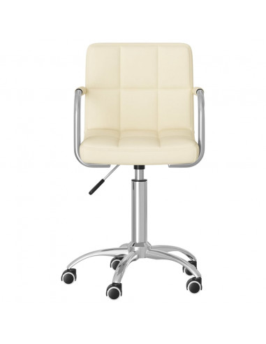 Sedia da Ufficio Girevole Crema in Tessuto