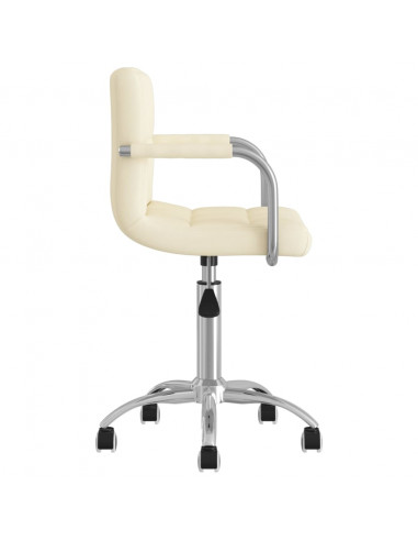 Sedia da Ufficio Girevole Crema in Tessuto