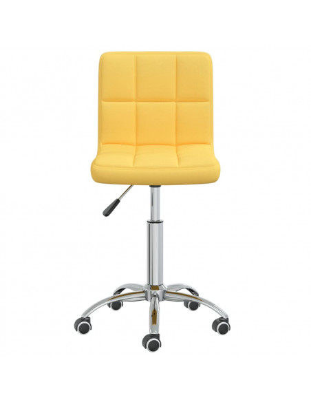 Sedia da Ufficio Girevole Giallo Senape in Tessuto