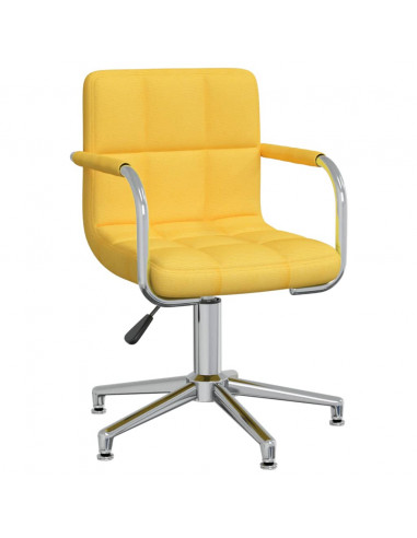 Sedia da Ufficio Girevole Giallo Senape in Tessuto