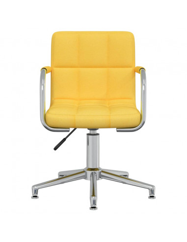 Sedia da Ufficio Girevole Giallo Senape in Tessuto
