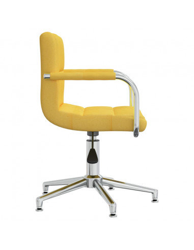 Sedia da Ufficio Girevole Giallo Senape in Tessuto