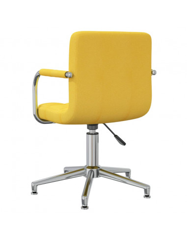 Sedia da Ufficio Girevole Giallo Senape in Tessuto