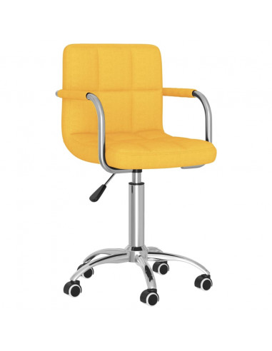 Sedia da Ufficio Girevole Giallo Senape in Tessuto
