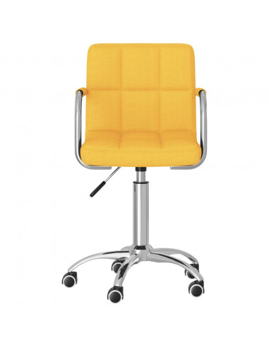 Sedia da Ufficio Girevole Giallo Senape in Tessuto