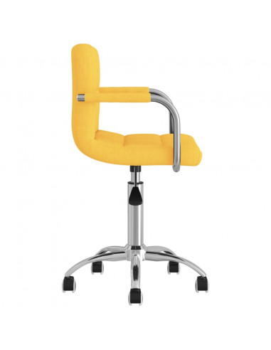 Sedia da Ufficio Girevole Giallo Senape in Tessuto
