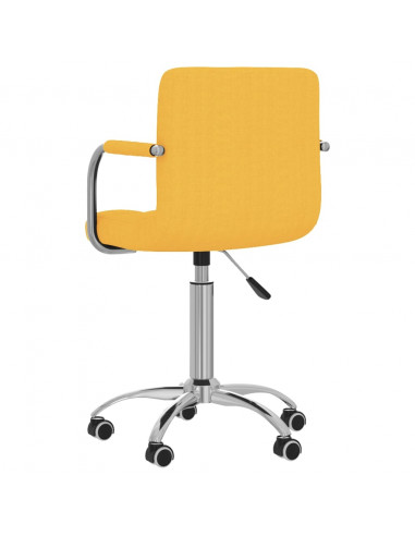 Sedia da Ufficio Girevole Giallo Senape in Tessuto