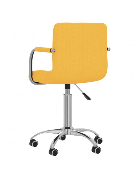 Sedia da Ufficio Girevole Giallo Senape in Tessuto
